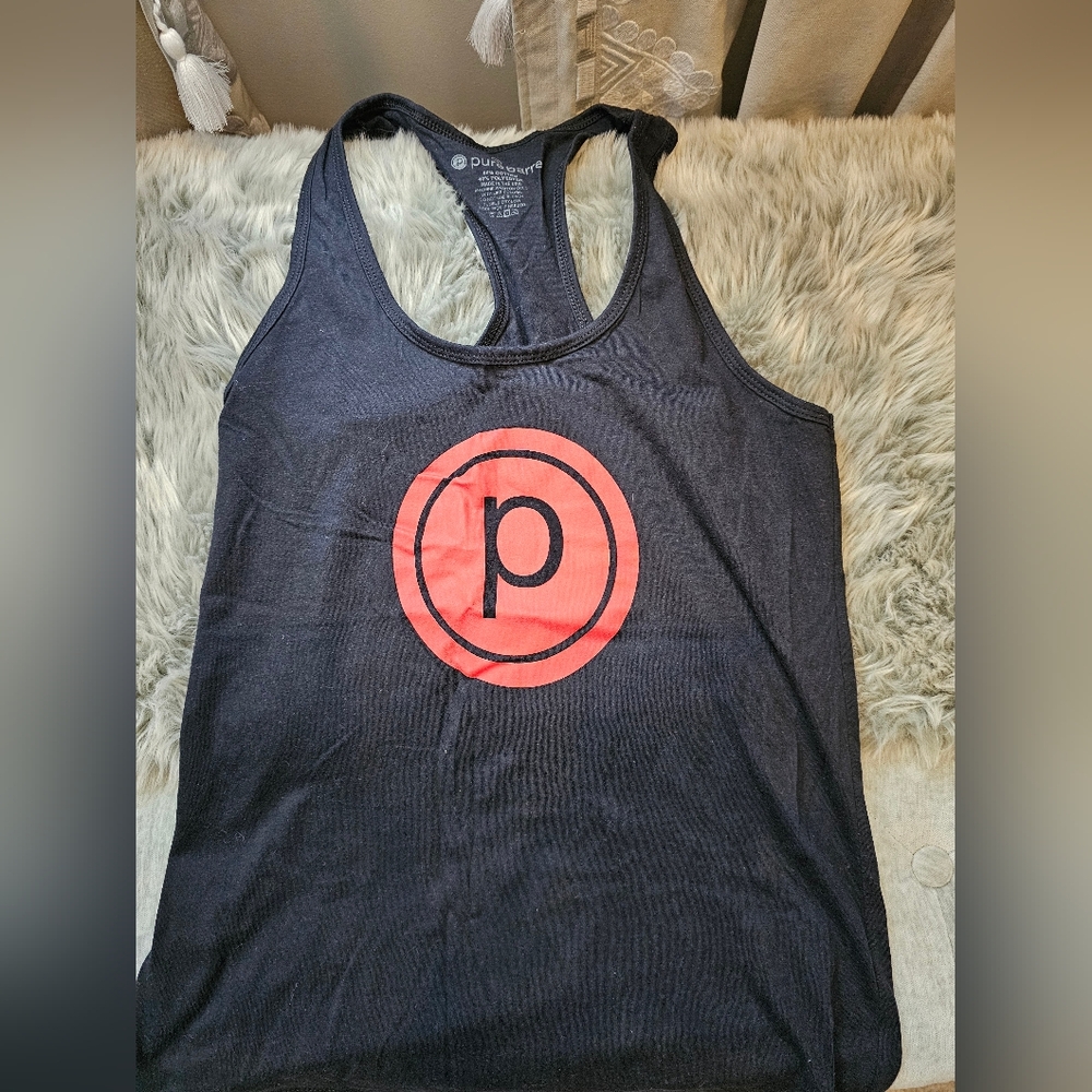 Pure Barre Black Tank Top with Red Logo